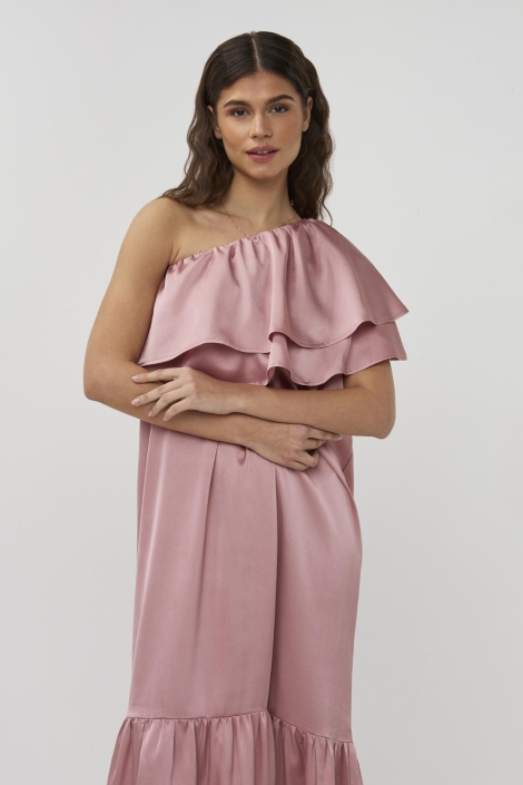 Studio Amaya roze dames jurk | Close up