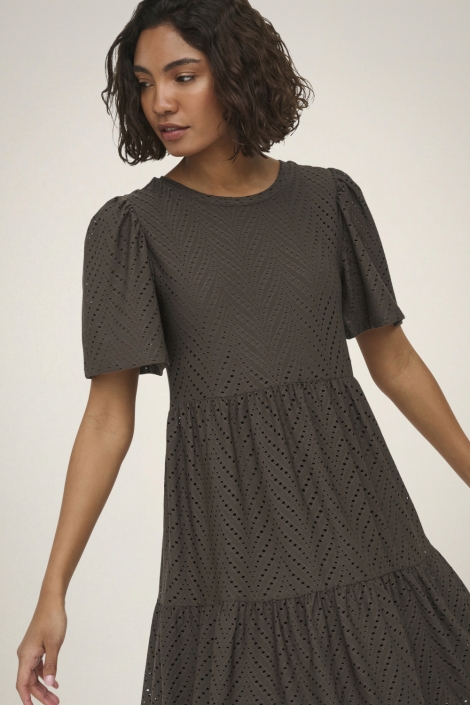 Jacqueline de Yong bruine dames jurk | Kleurstaal