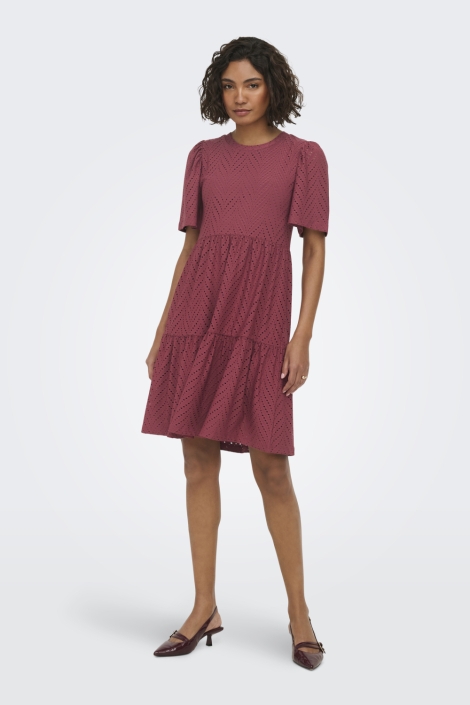 Jacqueline de Yong bordeaux dames jurk | Model vooraanzicht