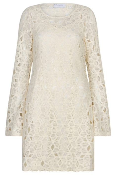 Lofty Manner beige dames jurk | Vooraanzicht