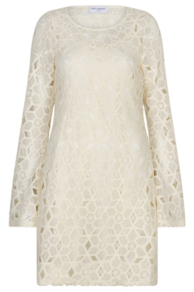 Lofty Manner beige dames jurk | Vooraanzicht