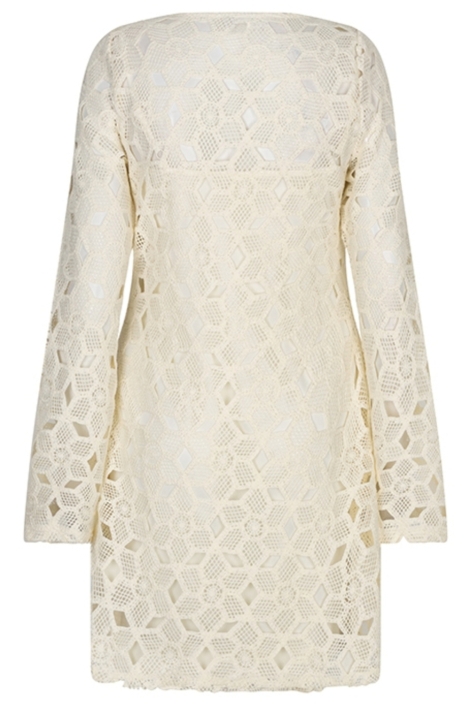Lofty Manner beige dames jurk | Achteraanzicht