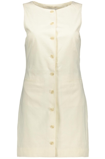 Only Jurk ONLDOLA S/L LINEN BL WAISTCOAT DRESS 15374123 Cloud Dancer