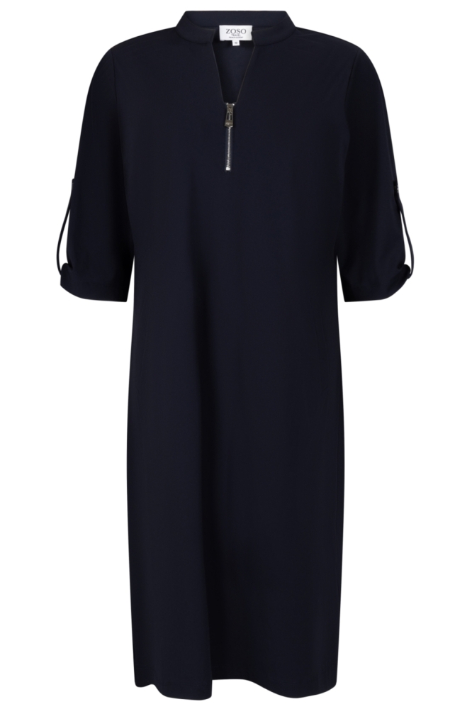 Zoso blauwe dames jurk | Vooraanzicht