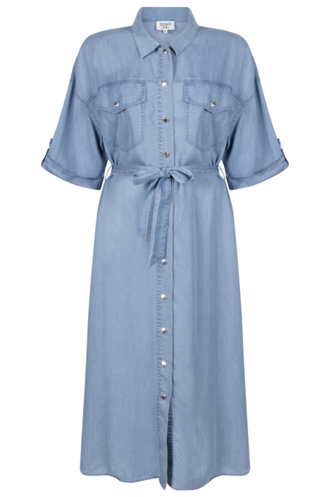 Zoso blauwe dames jurk | Vooraanzicht