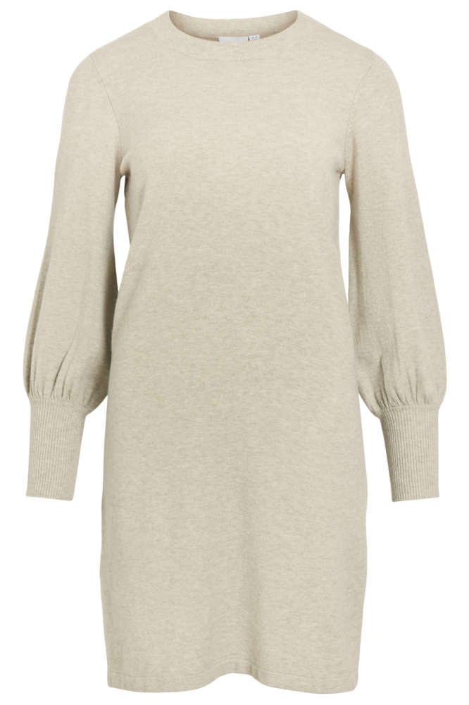 Vila beige dames jurk | Vooraanzicht