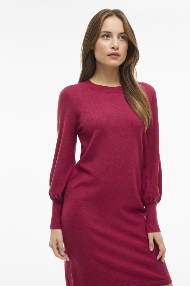Vila bordeaux dames jurk | Close up