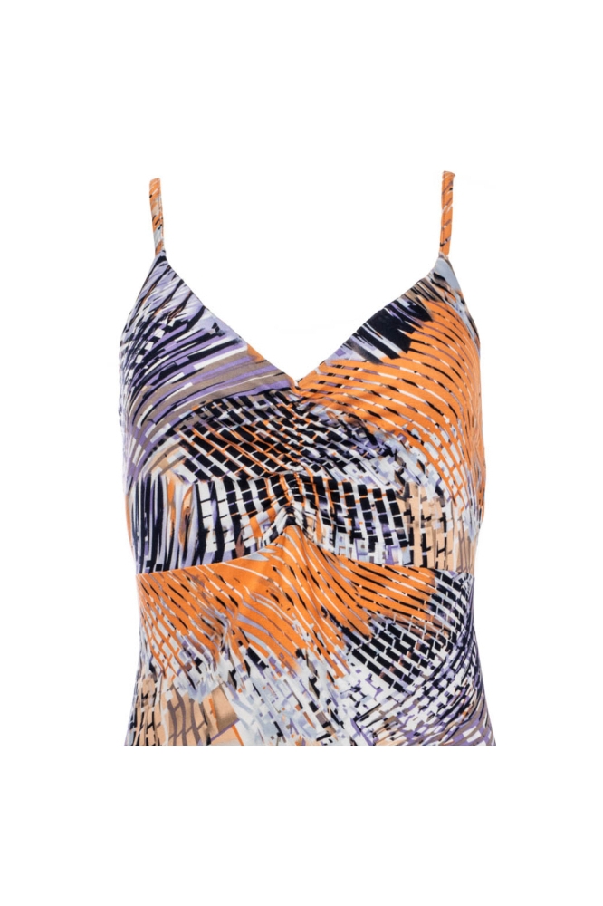 NED paarse dames jurk | Close up