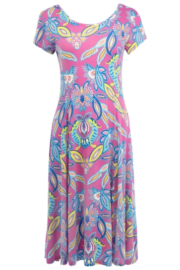 NED Jurk EVY SS LONG VINTAGE PINK 26S5 X1956 01 