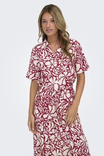 Only onlyasmin s/s shirt dress wvn noos Bordeaux