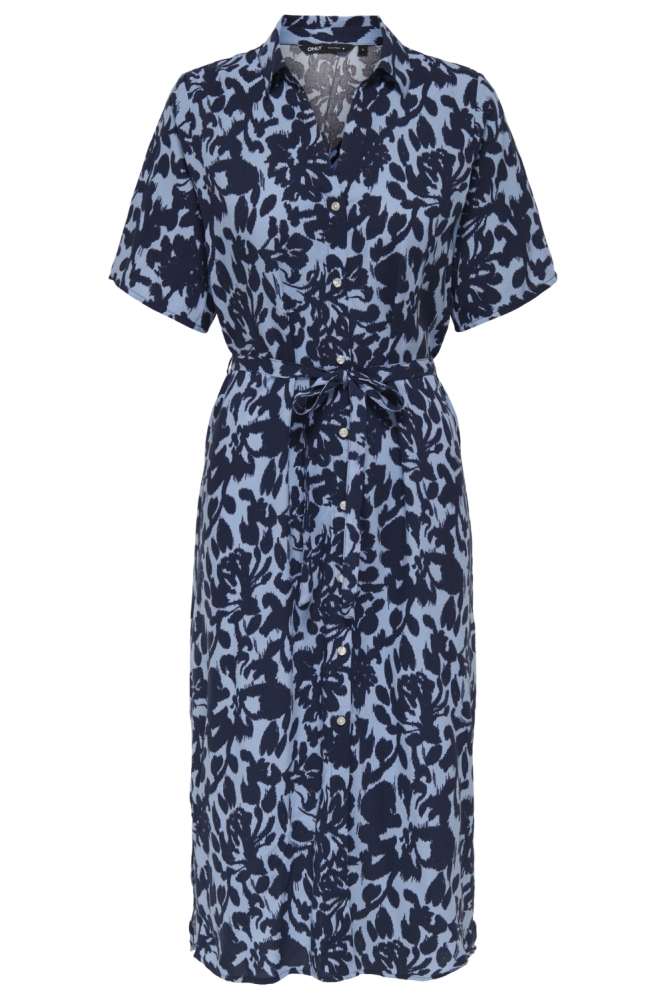 Only blauwe dames jurk | Vooraanzicht