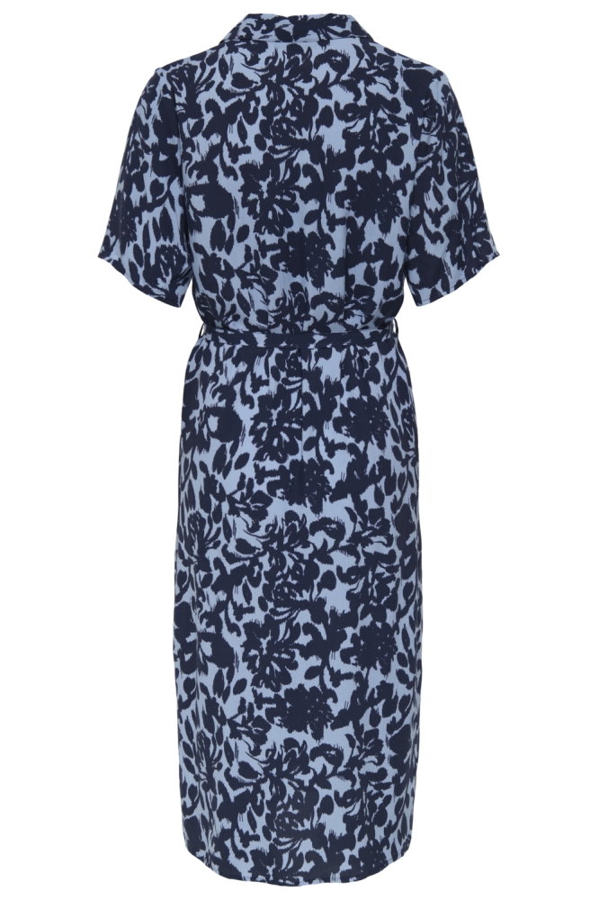 Only blauwe dames jurk | Achteraanzicht