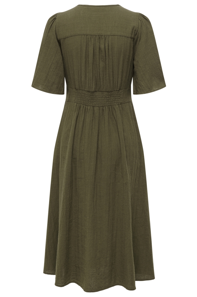 Only groene dames jurk | Achteraanzicht