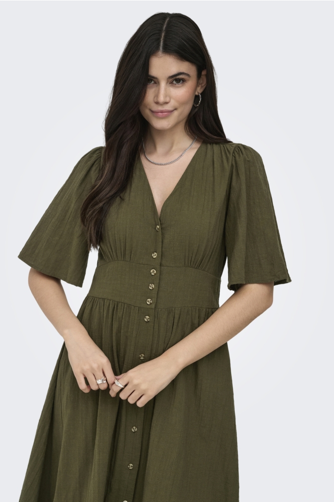 Only groene dames jurk | Close up