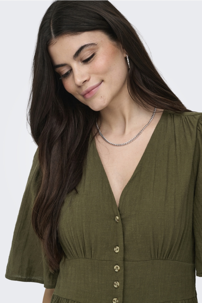 Only groene dames jurk | Kleurstaal