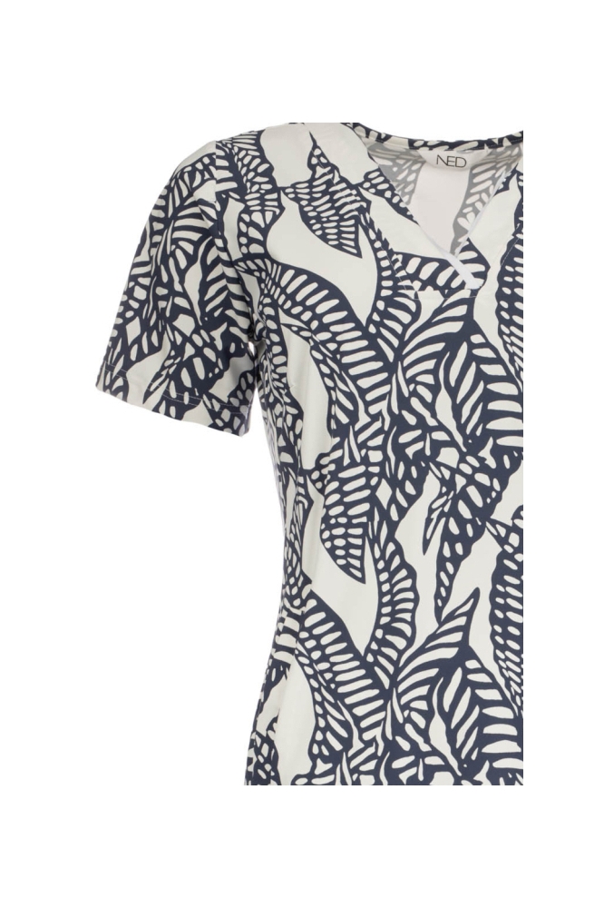 NED blauwe dames jurk | Close up