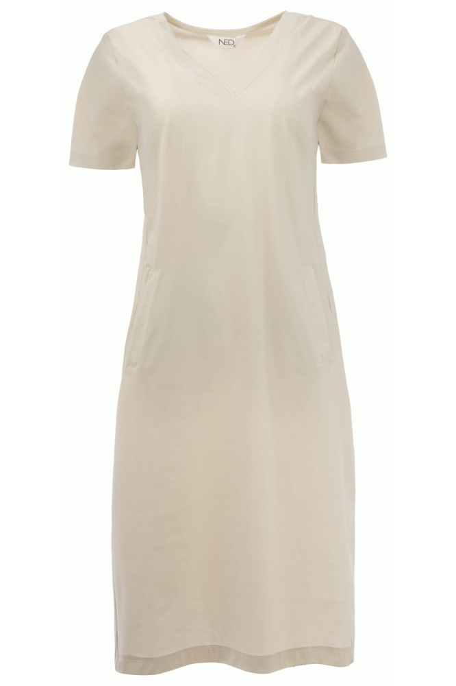 NED beige dames jurk | Vooraanzicht