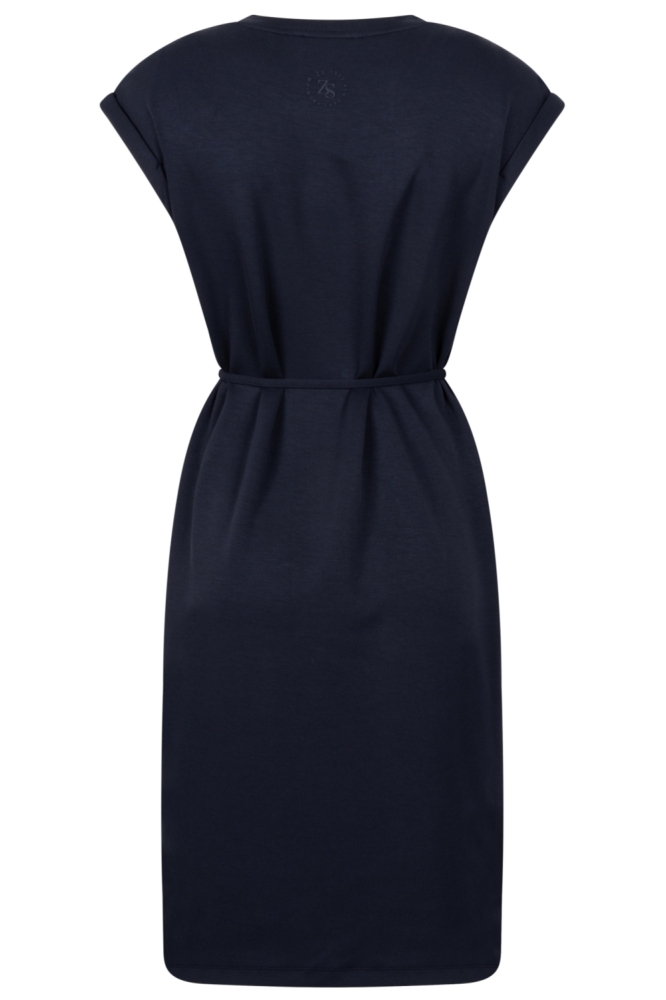 Zoso blauwe dames jurk | Achteraanzicht