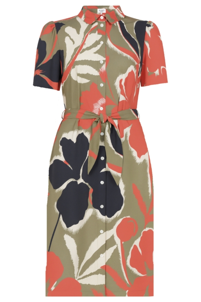 Zoso groene dames jurk | Vooraanzicht