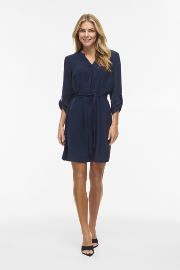 Vila Jurk VIJOSA 3/4 V-NECK DRESS 14111448 Navy Blazer