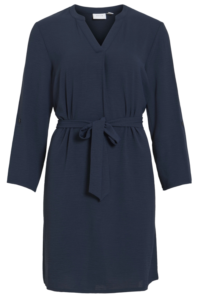 Vila blauwe dames jurk | Vooraanzicht