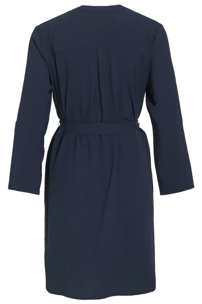 Vila blauwe dames jurk | Achteraanzicht