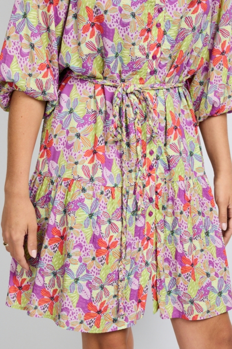 Fluresk multi color dames jurk | Close up