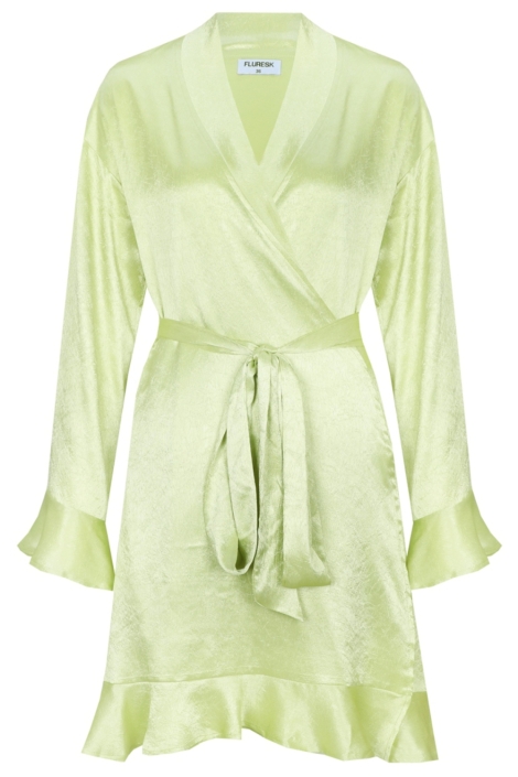 Fluresk groene dames jurk | Vooraanzicht
