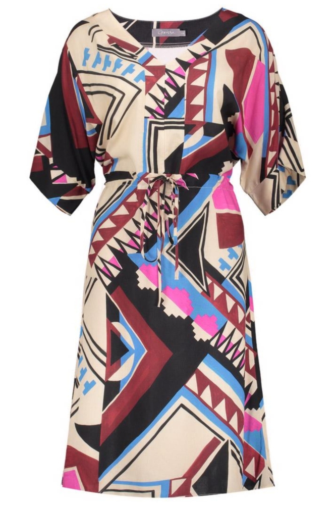 Geisha multi color dames jurk | Vooraanzicht