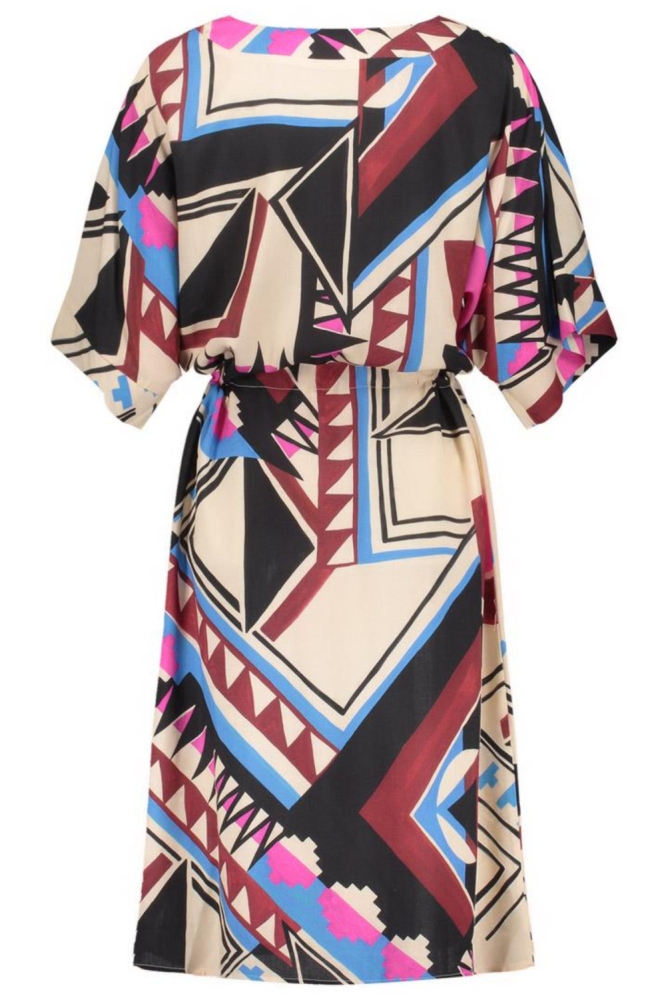 Geisha multi color dames jurk | Achteraanzicht
