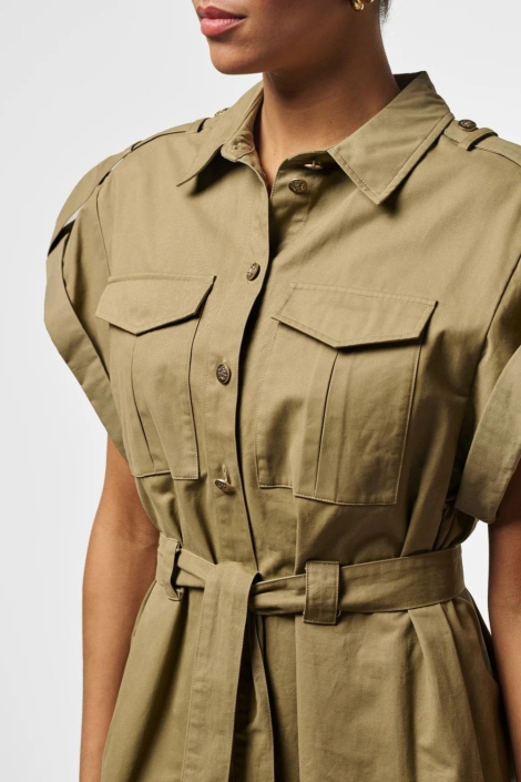 Aaiko groene dames jurk | Close up