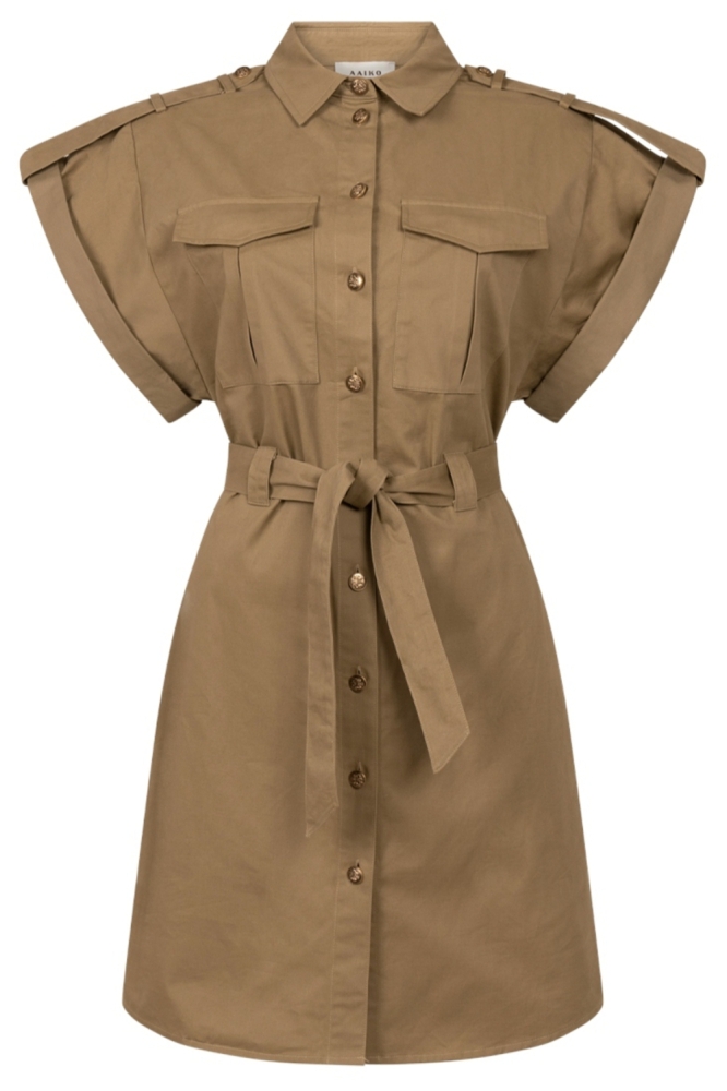 Aaiko groene dames jurk | Vooraanzicht