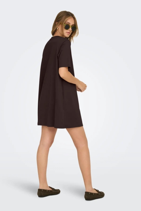 Only bruine dames jurk | Model achteraanzicht