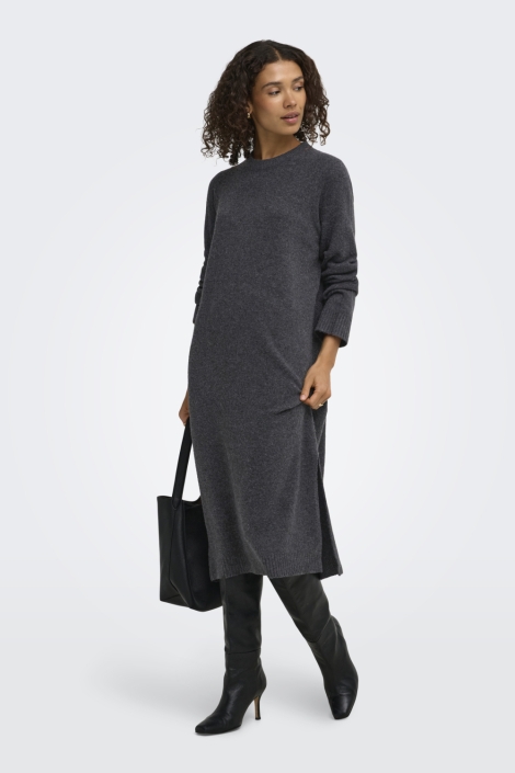 Jacqueline de Yong grijze dames jurk | Model vooraanzicht