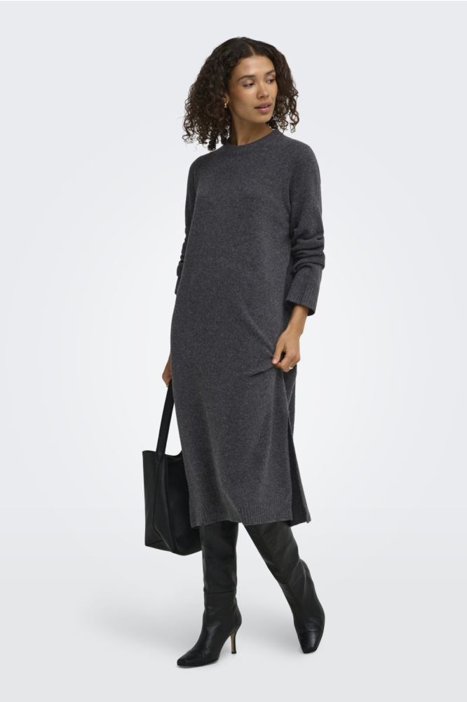Jacqueline de Yong grijze dames jurk | Model vooraanzicht