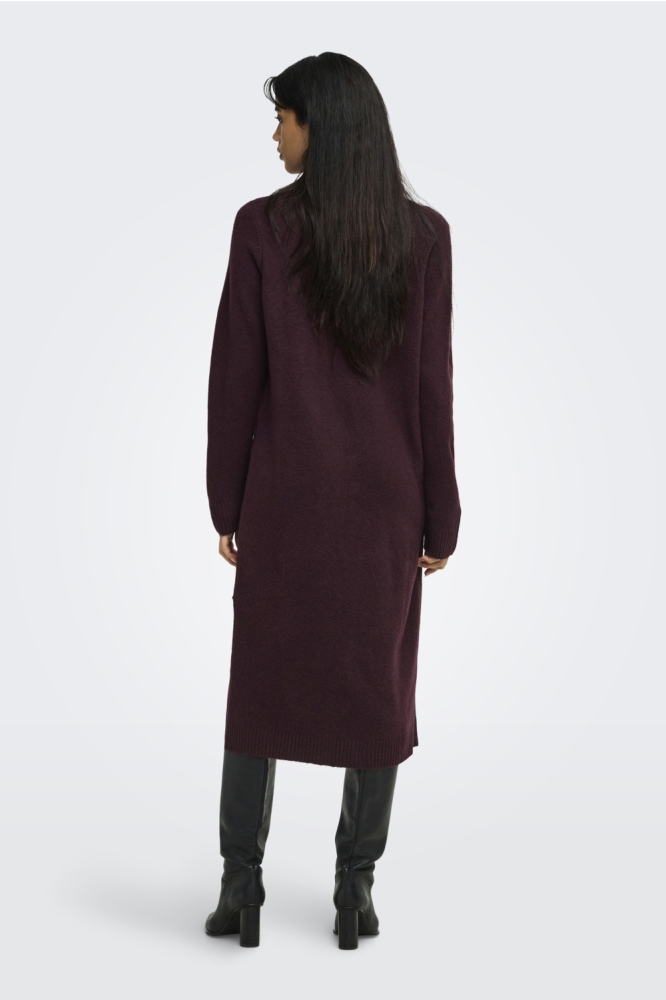 Jacqueline de Yong bordeaux dames jurk | Model achteraanzicht