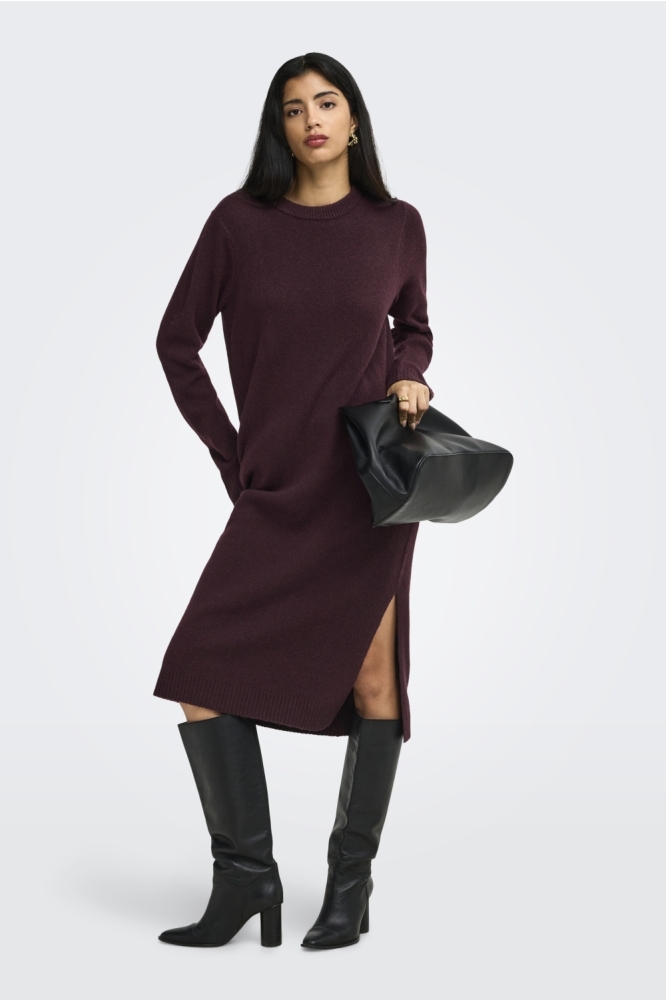 Jacqueline de Yong bordeaux dames jurk | Model vooraanzicht