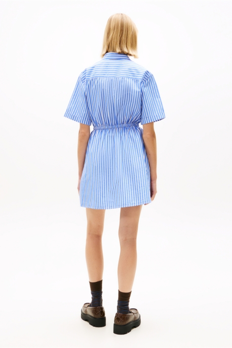 Tommy Jeans blauwe dames jurk | Model achteraanzicht