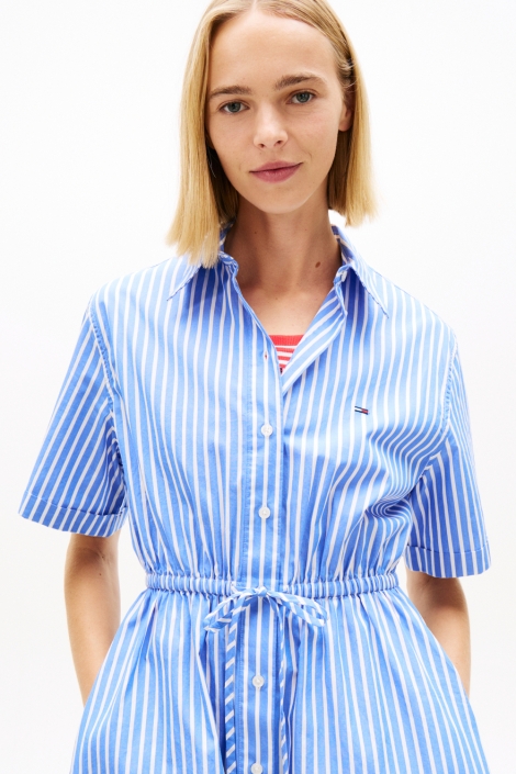 Tommy Jeans blauwe dames jurk | Close up