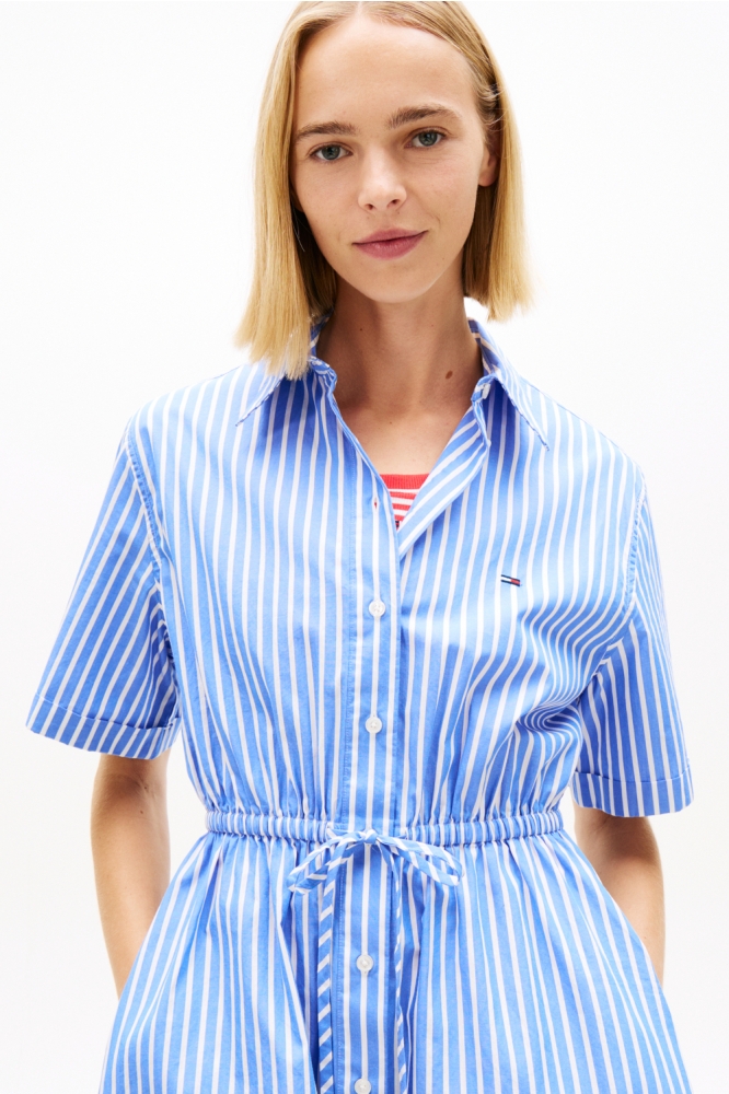 Tommy Jeans blauwe dames jurk | Close up