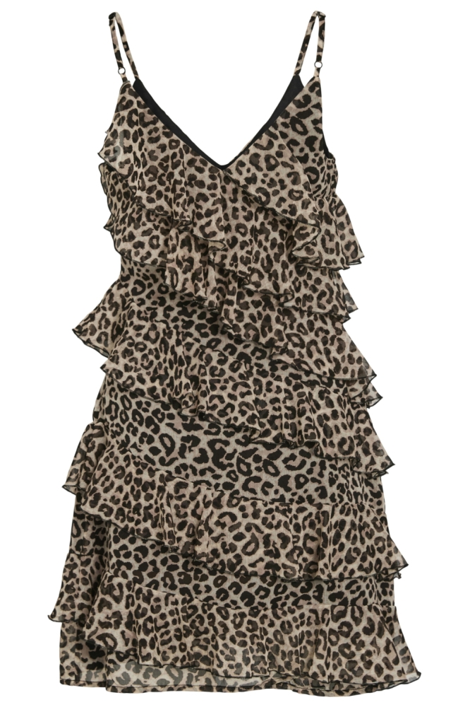 Vila camel dames jurk | Achteraanzicht