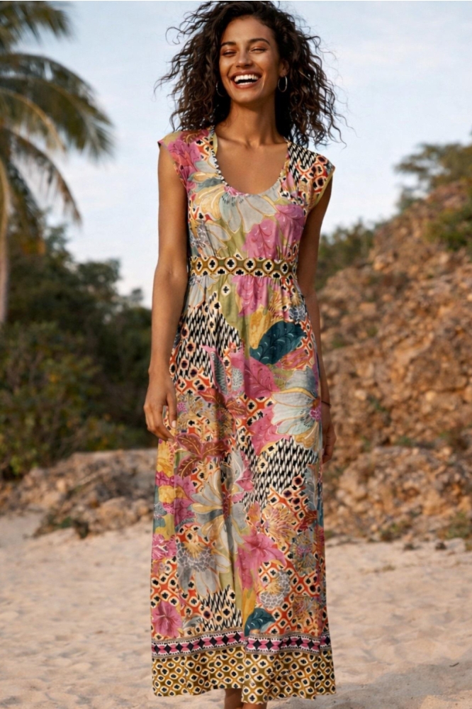 Tessa Koops multi color dames jurk | Sfeerbeeld, In situatie