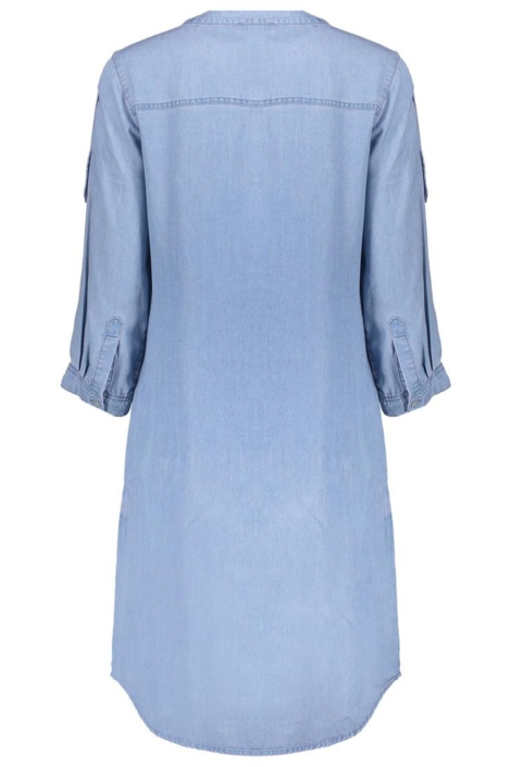 Geisha blauwe dames jurk | Achteraanzicht