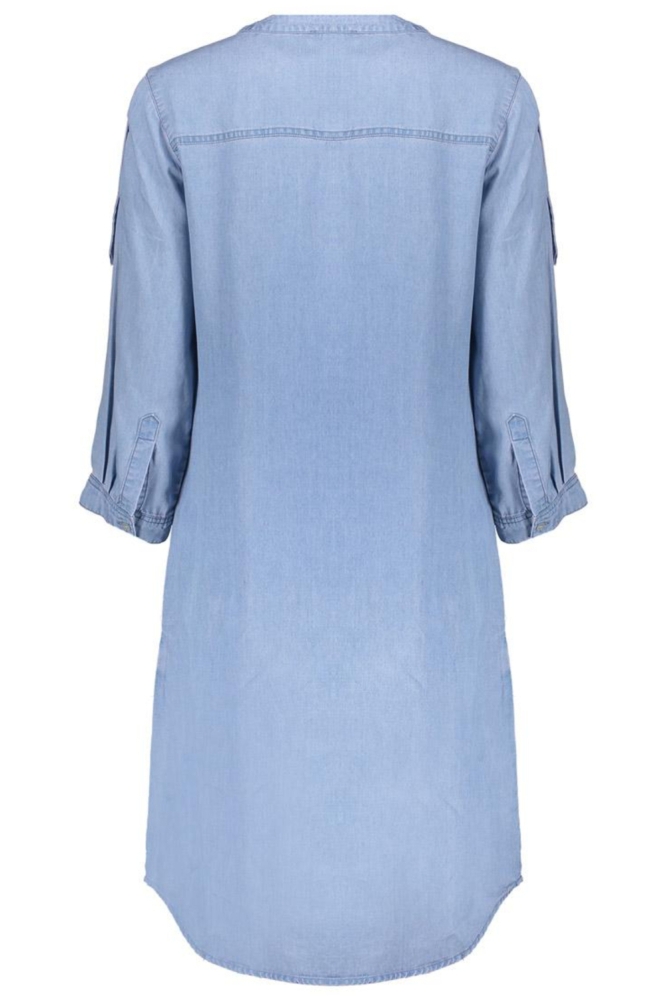 Geisha blauwe dames jurk | Achteraanzicht