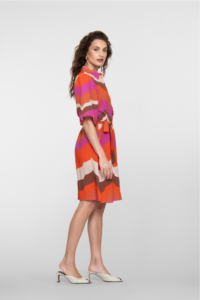 Geisha multi color dames jurk | Model zijaanzicht