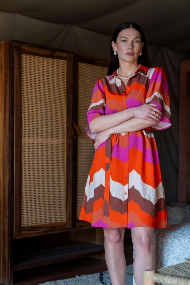 Geisha multi color dames jurk | Sfeerbeeld, In situatie