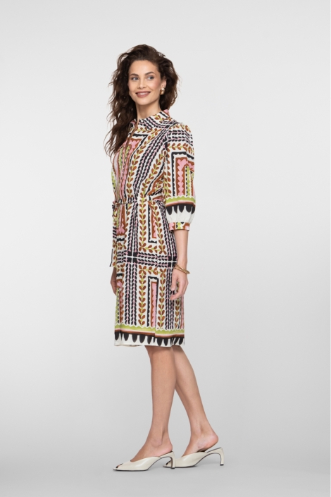 Geisha multi color dames jurk | Model zijaanzicht