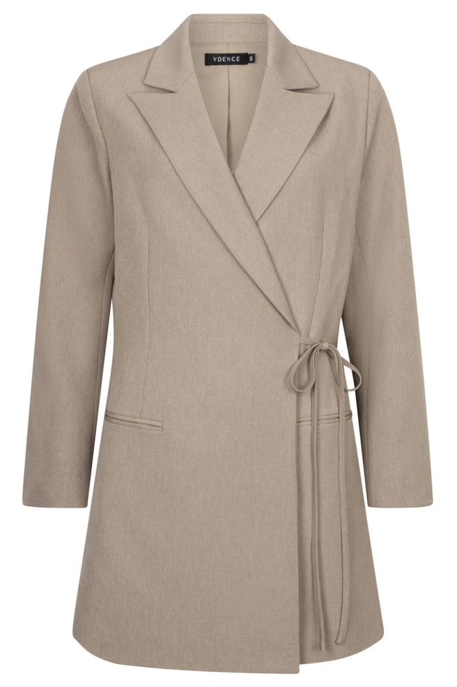 Ydence camel dames jurk | Vooraanzicht