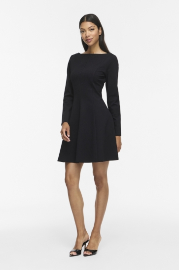 Vila Jurk VISIBA BOAT NECK L/S DRESS - NOOS 14120510 Black Beauty