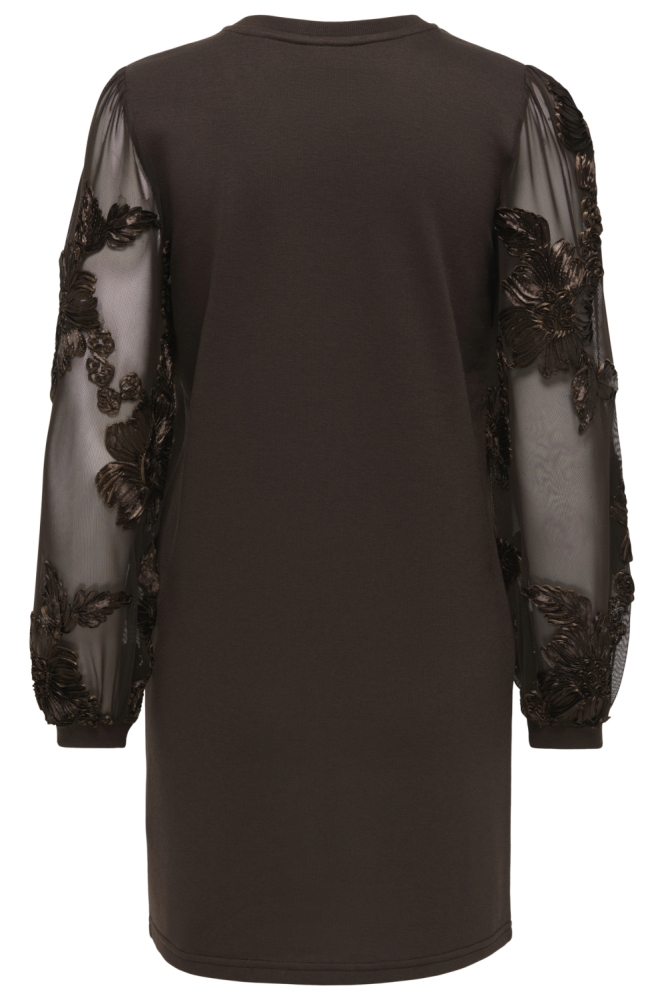 Jacqueline de Yong bruine dames jurk | Achteraanzicht